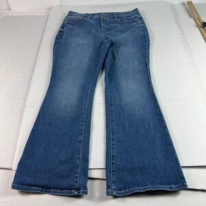 Not Your Daughters Jeans Women's 33x28* Flare High Rise Blue Faded Denim Tag 10